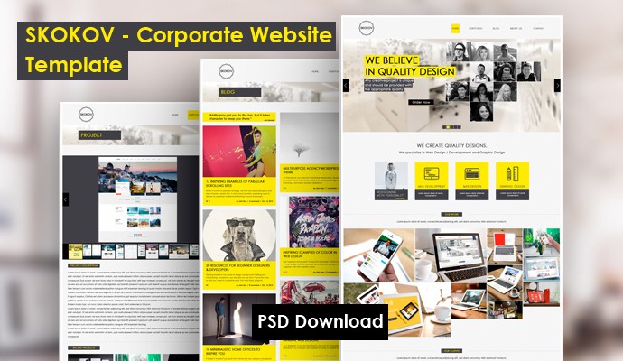 Free Corporate Web Design Template PSD